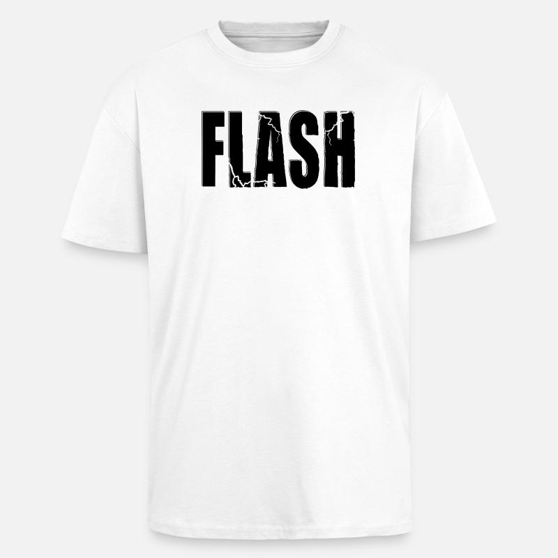 FLASH CLAIM avec flash - T-shirt unisexe oversize épais - blanc