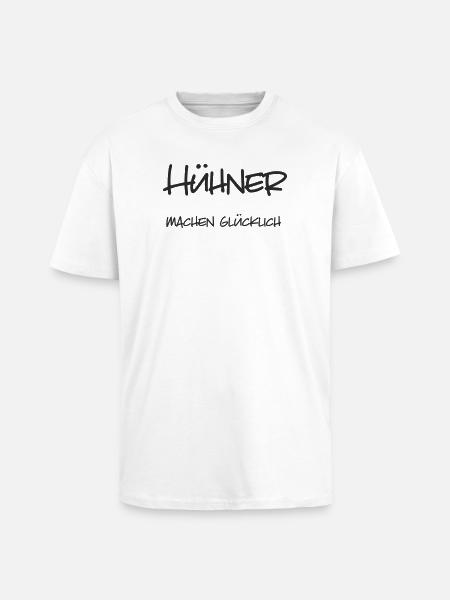 Hühner machen glücklich - Oversized Heavyweight Unisex T-Shirt - Weiß