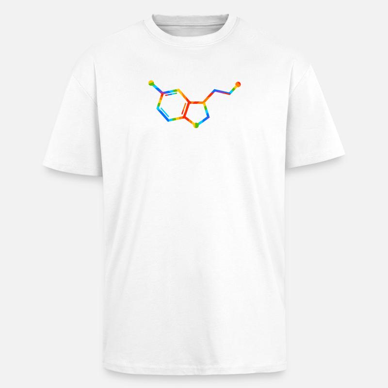Rainbow Molecule Geometry - seratonin - Unisex Oversized Heavyweight T-shirt - white