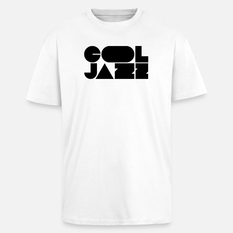 Bold cool jazz logo design - Unisex Oversized Heavyweight T-shirt - white
