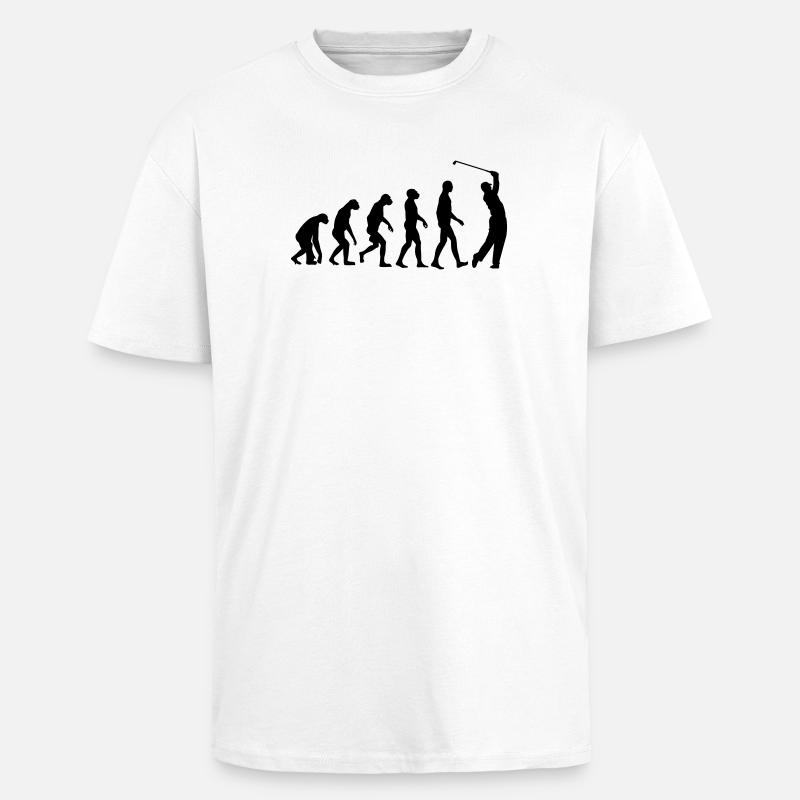 Golf Evolution Golfing - Oversized Heavyweight Unisex T-Shirt - Weiß
