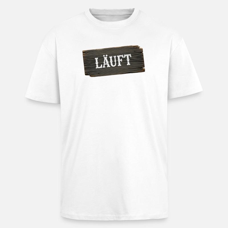 Läuft – minimalistisches Handwerker Statement - Oversized Heavyweight Unisex T-Shirt - Weiß