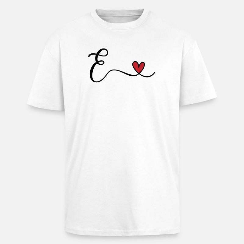 Buchstabe E Monogramm - Oversized Heavyweight Unisex T-Shirt - Weiß