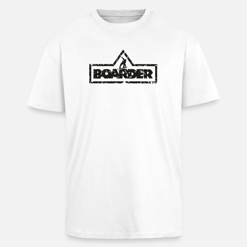 Boarder Frame White 2C - Unisex Oversized Heavyweight T-shirt - white