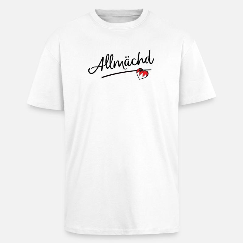 Allmächd - Oversized Heavyweight Unisex T-Shirt - Weiß