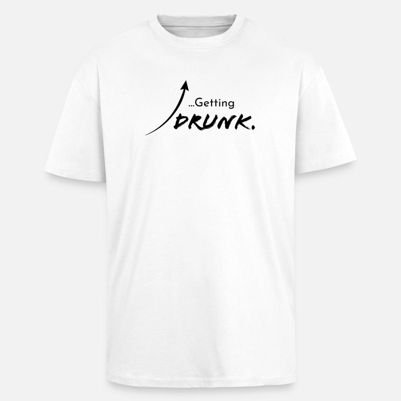 Getting drunk, version 1 - Unisex Oversized Heavyweight T-shirt - white