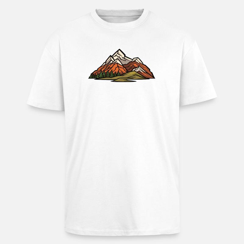 Berge Landschaft - Oversized Heavyweight Unisex T-Shirt - Weiß