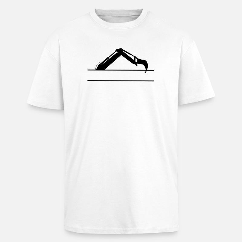 Baggerarm maßgeschneidert – Baukonstruktion - Oversized Heavyweight Unisex T-Shirt - Weiß