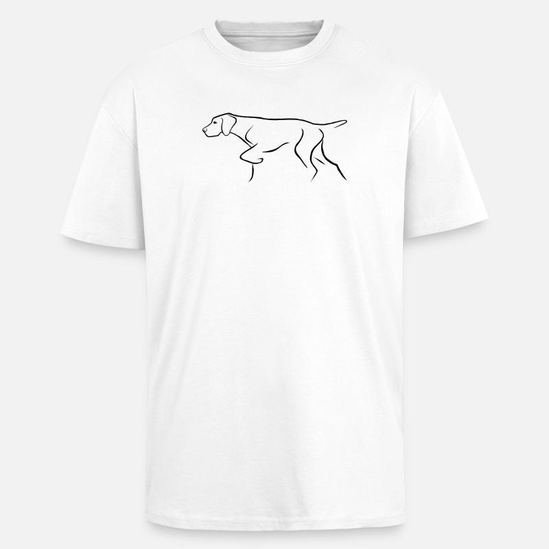 Pekende hund - Unisex oversized t-skjorte i kraftig kvalitet - hvit