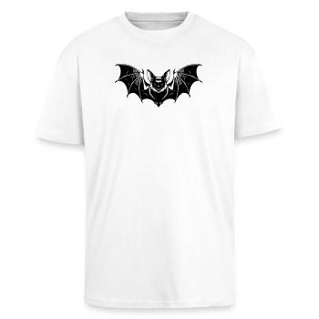 Fledermaus Gothic Illustration - Oversized Heavyweight Unisex T-Shirt - Weiß - Vorne - Alina (178cm) & Michal (187cm)