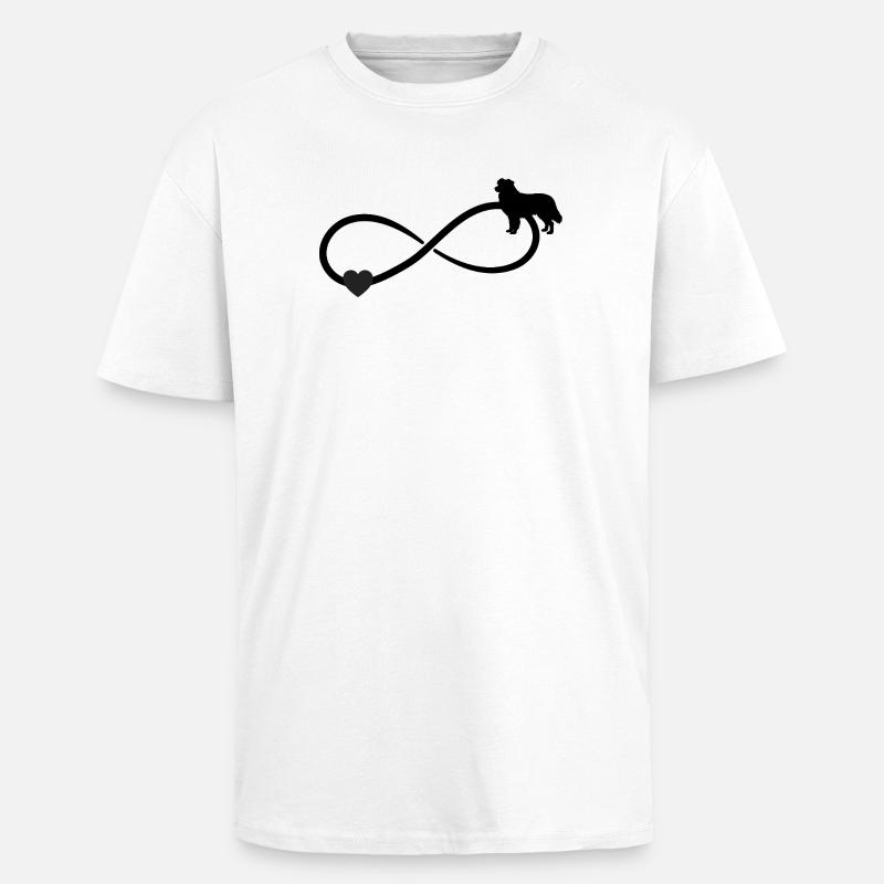 Australian Sheperd Herz Unendlichkeit  - Oversized Heavyweight Unisex T-Shirt - Weiß