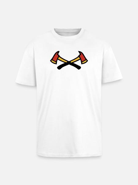 Logo des pompiers croisés - T-shirt unisexe oversize épais - blanc