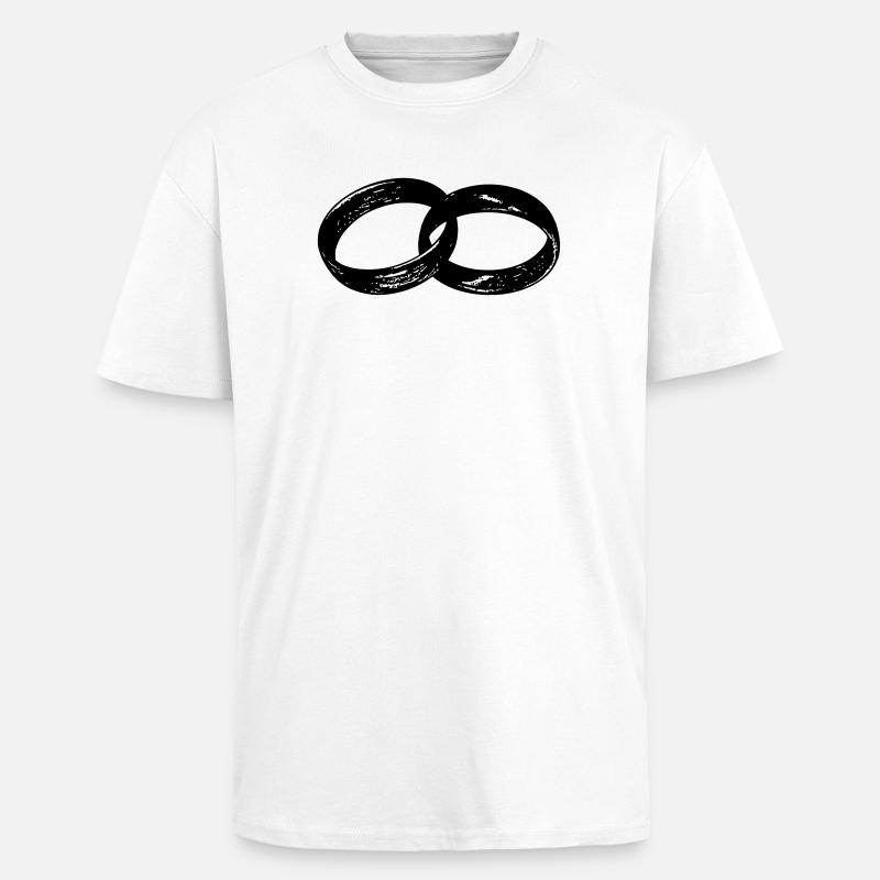 Hochzeitsringe - Oversized Heavyweight Unisex T-Shirt - Weiß