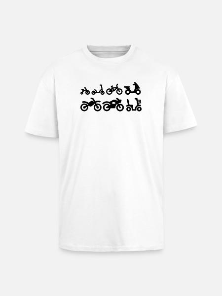 Evolution Motorcycle moto motocross vélo - T-shirt unisexe oversize épais - blanc