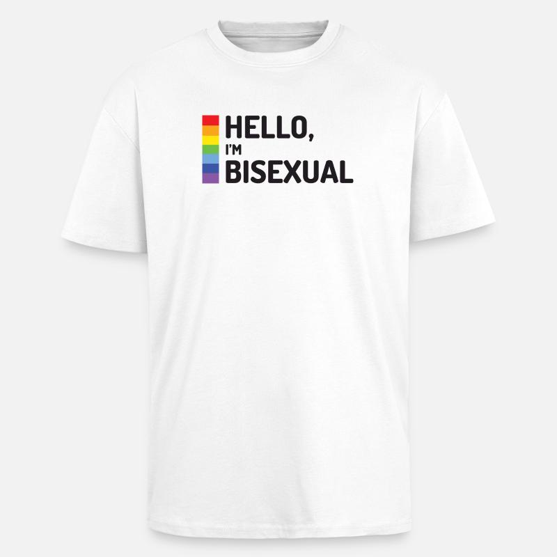 Hallo, ich bin bisexuell - Oversized Heavyweight Unisex T-Shirt - Weiß