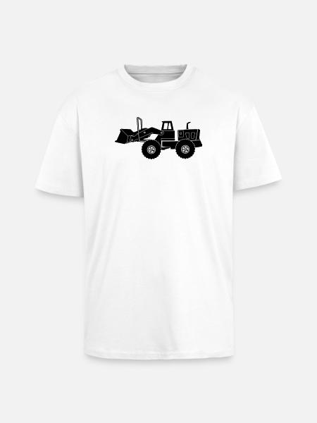 Transparent Bulldozer - Unisex Oversized Heavyweight T-shirt - white