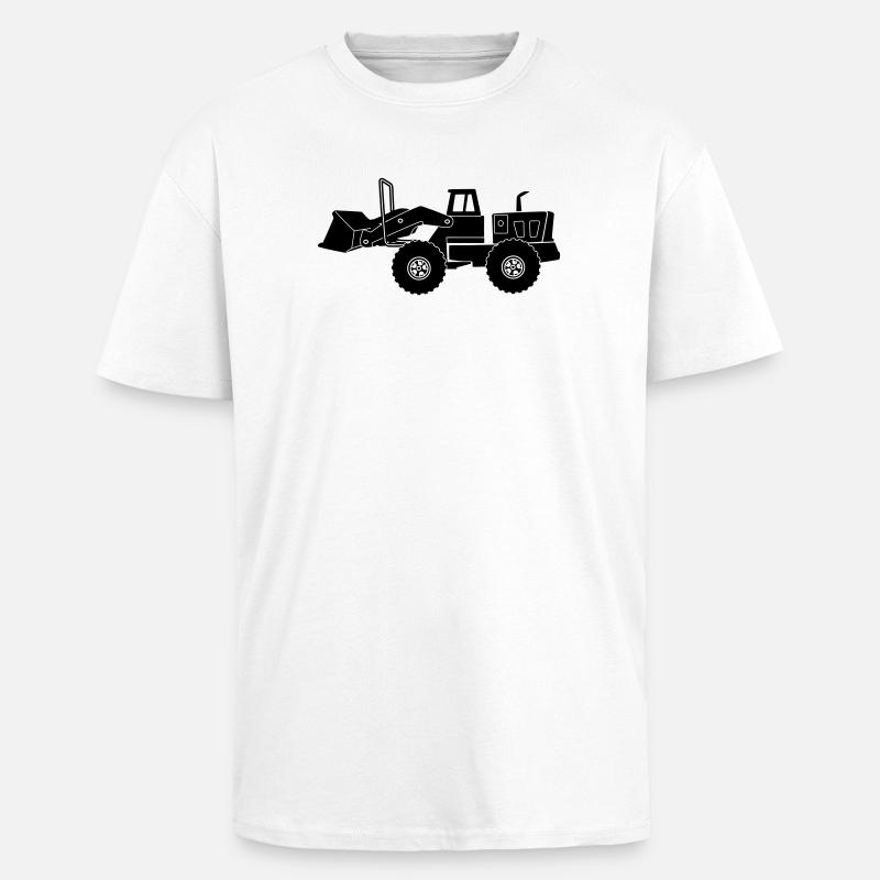 Transparenter Bulldozer - Oversized Heavyweight Unisex T-Shirt - Weiß