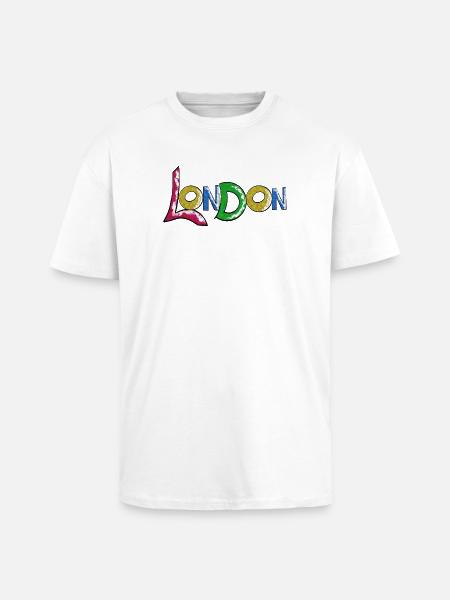 Vibrant London lettering in gradient - Unisex Oversized Heavyweight T-shirt - white