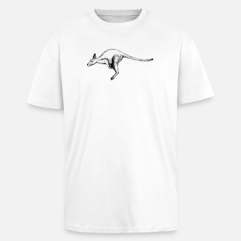 Känguru - Oversized Heavyweight Unisex T-Shirt - Weiß