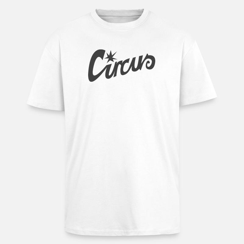 Lettering "Circus" - Unisex Oversized Heavyweight T-shirt - white