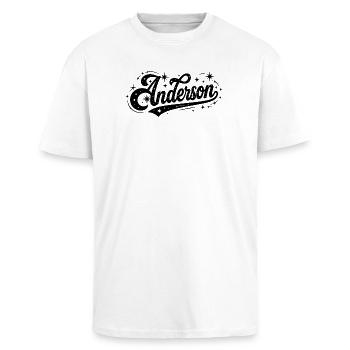 Anderson name first last family - Unisex Oversized Heavyweight T-shirt - white - Front - Alina (178cm) & Michal (187cm)