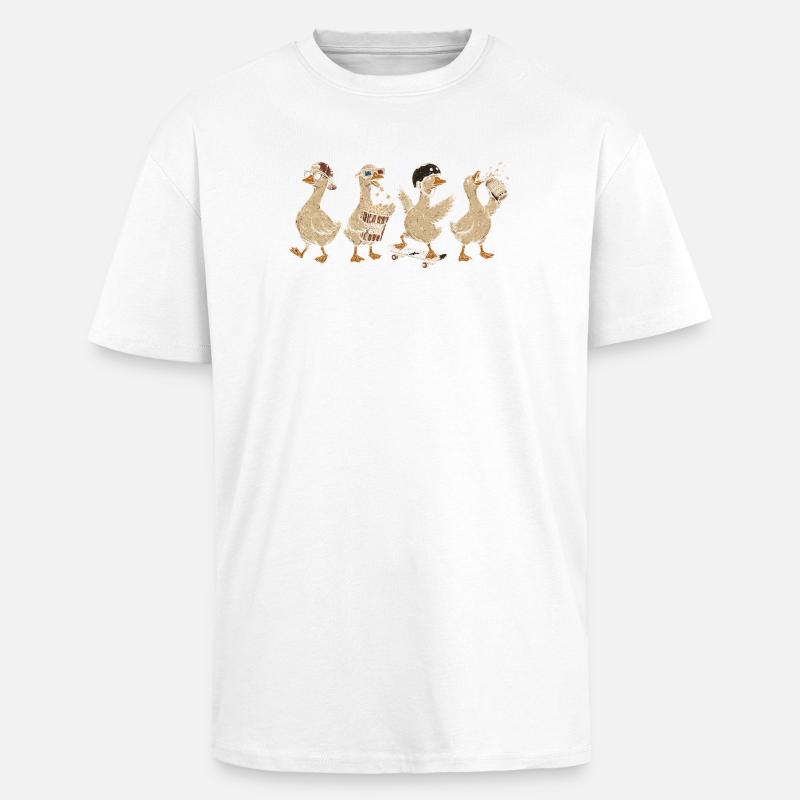 Rétro Quac : Coins de skateboard - T-shirt unisexe oversize épais - blanc