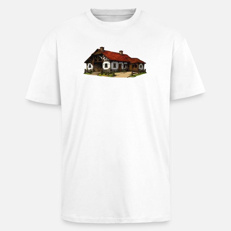 Rustikaler Bauernhof - Oversized Heavyweight Unisex T-Shirt - Weiß