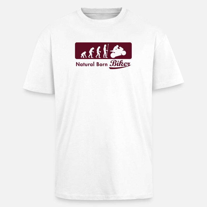 evolution_biker - Unisex Oversized Heavyweight T-shirt - white