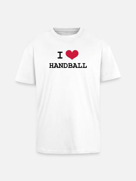 I Love Handball - Unisex Oversized Heavyweight T-shirt - white