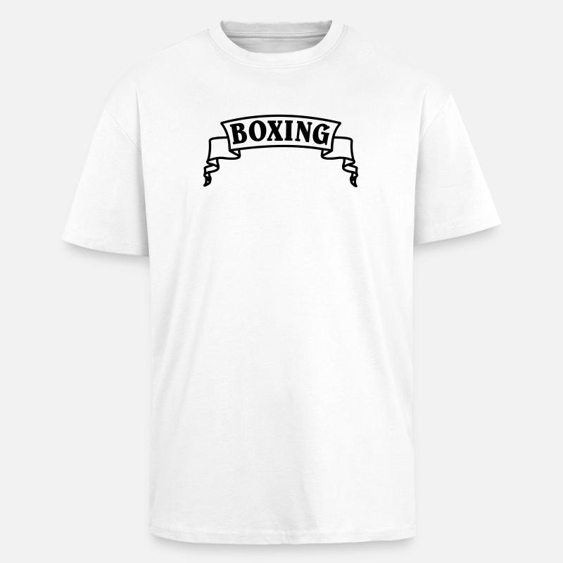 Boxen Boxtext in Wimpel oder Banner - Oversized Heavyweight Unisex T-Shirt - Weiß
