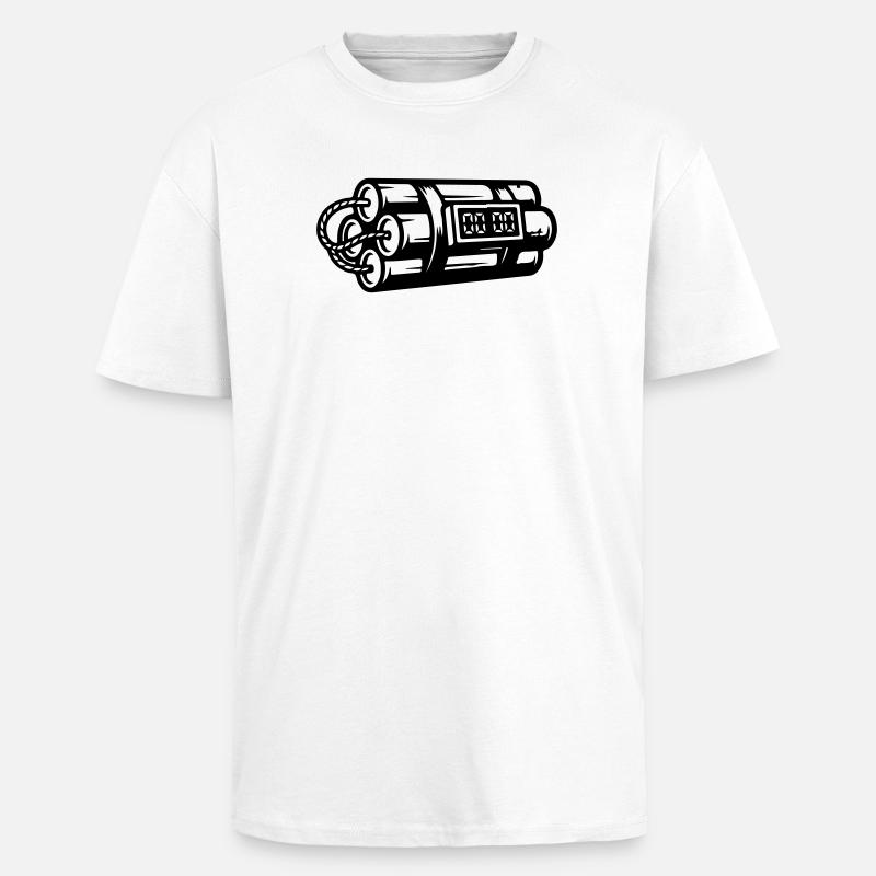 Time Bomb Explosive Dynamite - Unisex Oversized Heavyweight T-shirt - white