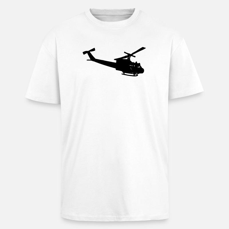 Bell UH-10 silhouette - Oversized Heavyweight Unisex T-Shirt - Weiß
