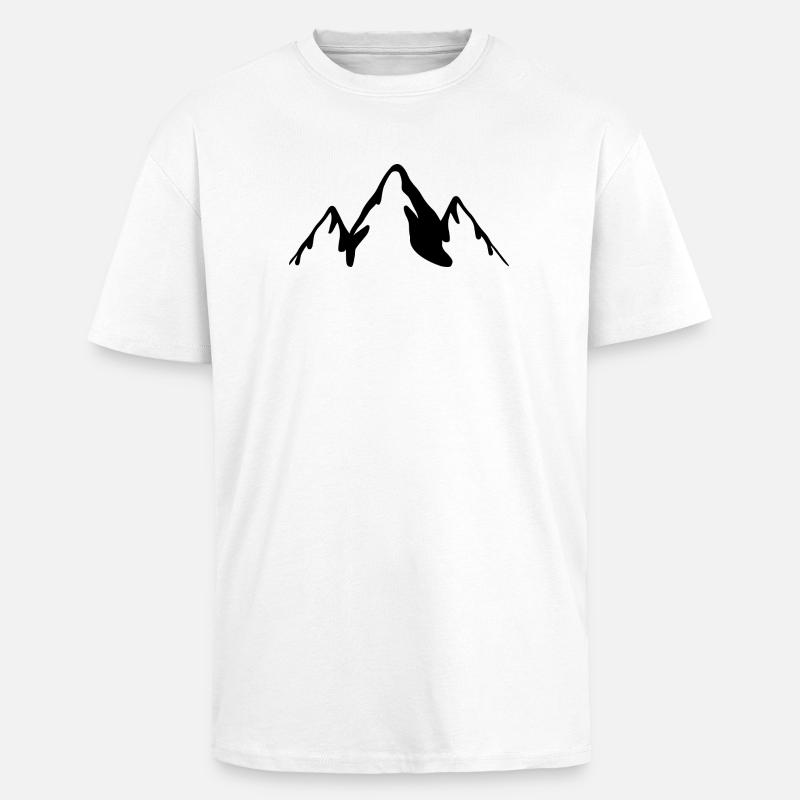 Schwarze Berge - Oversized Heavyweight Unisex T-Shirt - Weiß