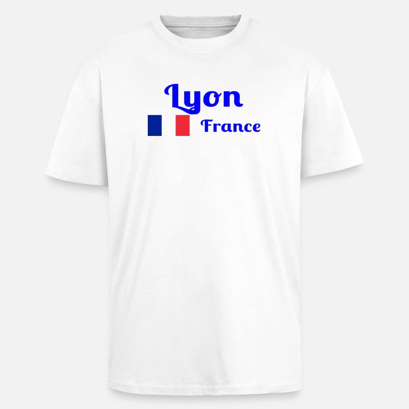 Lyon Frankreich - Stilvolle Drucke - Oversized Heavyweight Unisex T-Shirt - Weiß