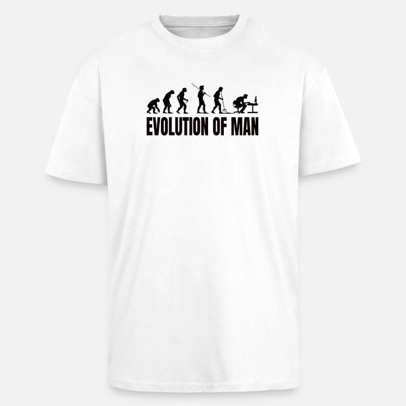 Programmierer Computerfreak Evolution - Oversized Heavyweight Unisex T-Shirt - Weiß