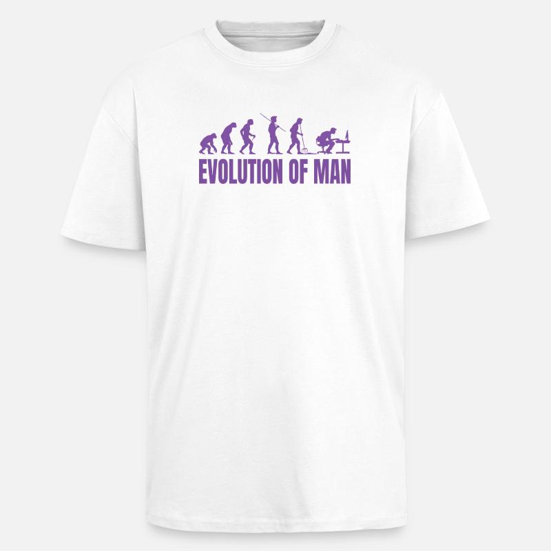 Programmeur Computer Freak Evolution Rétro - T-shirt unisexe oversize épais - blanc