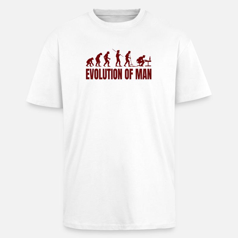 Computer PC Evolution Computer Scientist Programmer - Unisex Oversized Heavyweight T-shirt - white