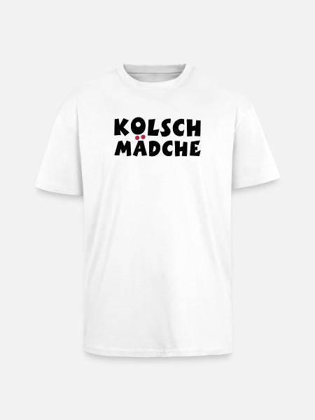 Kölsch Mädche - Ein Mädchen aus Köln - Oversized Heavyweight Unisex T-Shirt - Weiß