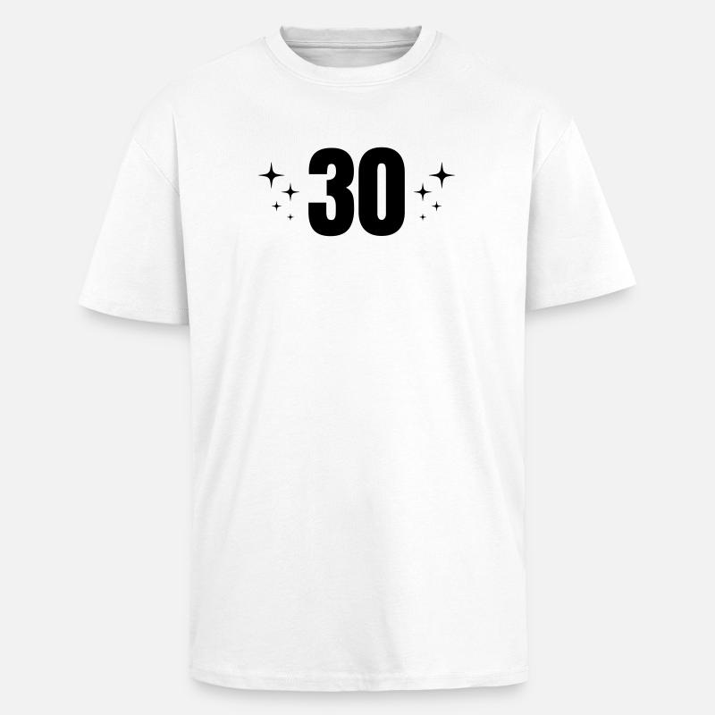 Fête d’anniversaire du 30e anniversaire - T-shirt unisexe oversize épais - blanc