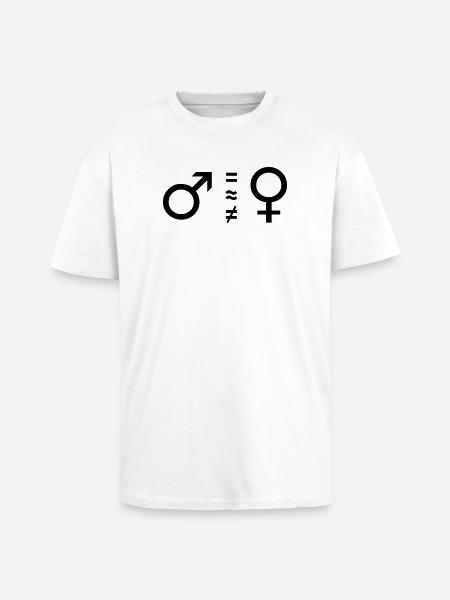 weiblich männlich - Oversized Heavyweight Unisex T-Shirt - Weiß