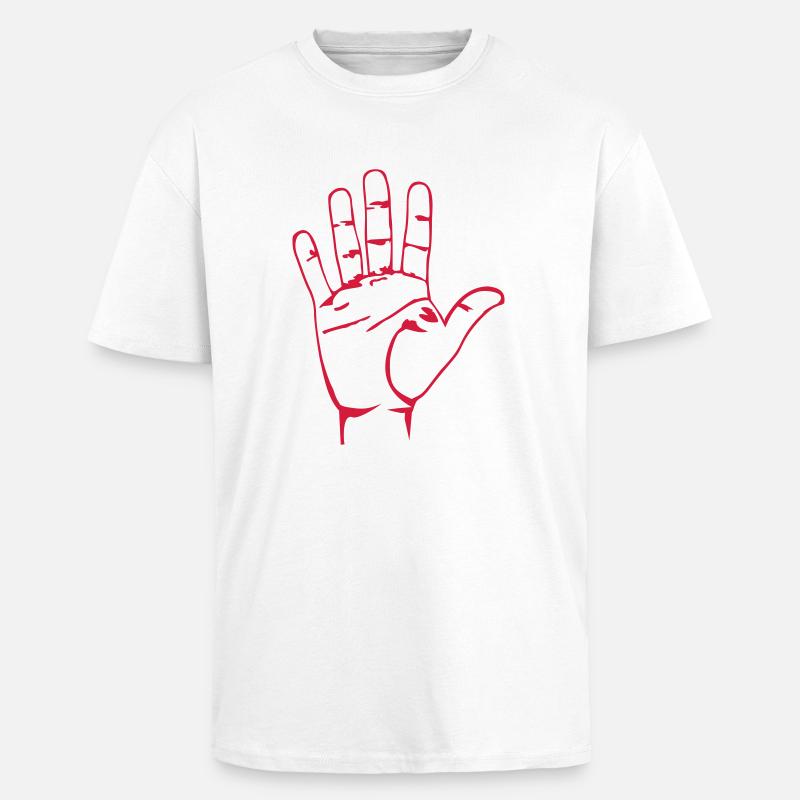 Hand - Oversized Heavyweight Unisex T-Shirt - Weiß