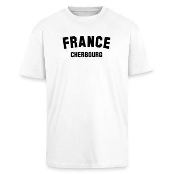CHERBOURG France Frankreich - T-shirt unisexe oversize épais - blanc - Devant - Alina (178cm) & Michal (187cm)
