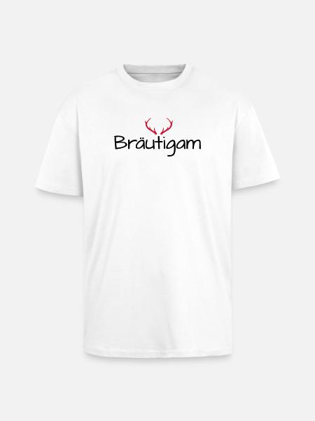 Bräutigam Geweih shirt Junggesellenabschied - Oversized Heavyweight Unisex T-Shirt - Weiß