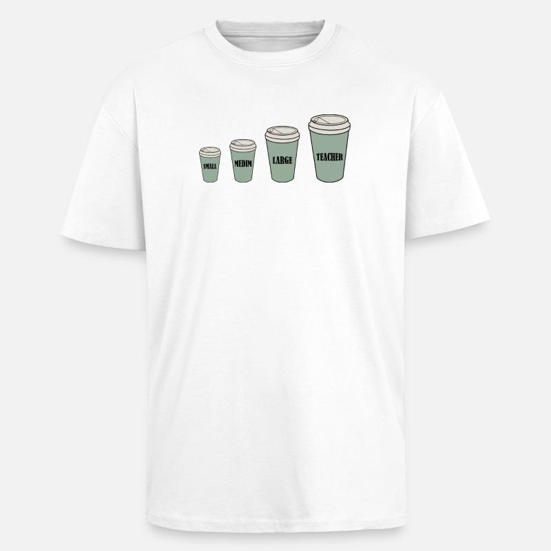 Café du professeur - T-shirt unisexe oversize épais - blanc