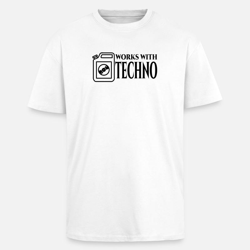 Techno - Oversized Heavyweight Unisex T-Shirt - Weiß
