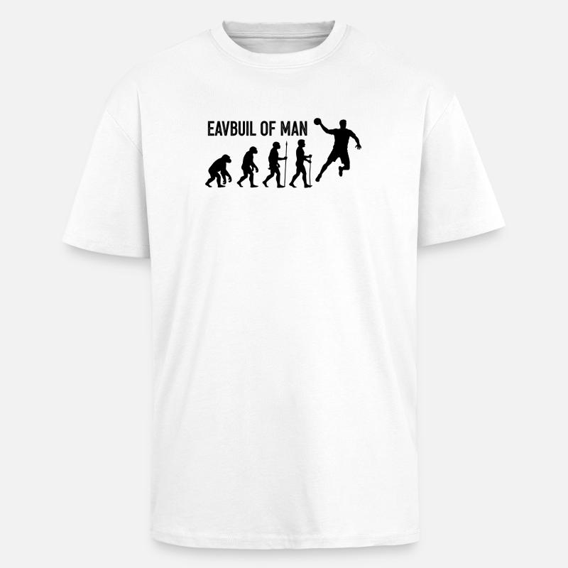 Evolution des Menschen Sprung - Oversized Heavyweight Unisex T-Shirt - Weiß