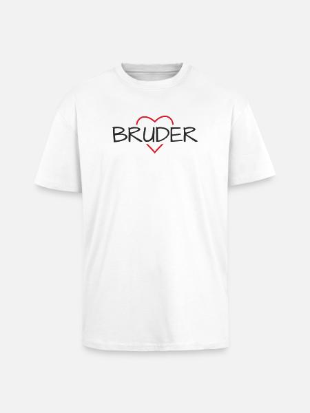 Brother Heart Gift Birthday - Unisex Oversized Heavyweight T-shirt - white