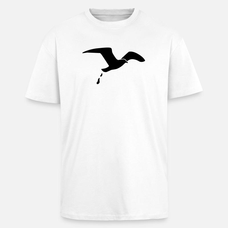 Möwe - Oversized Heavyweight Unisex T-Shirt - Weiß