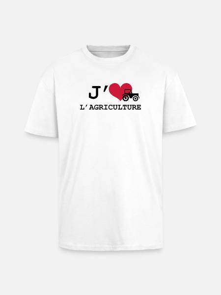 J'aime l'agriculture ! - T-shirt unisexe oversize épais - blanc