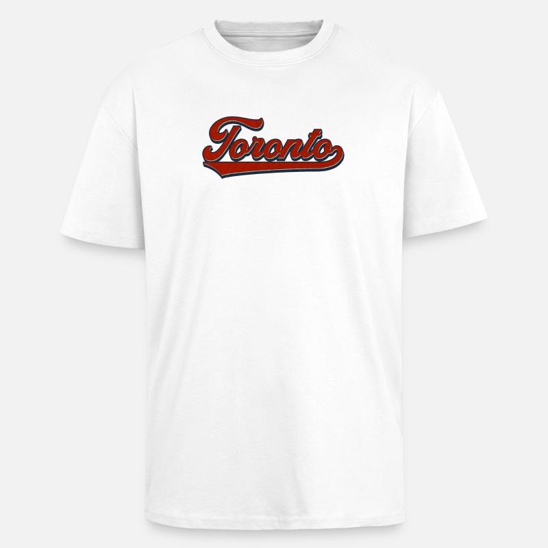 Toronto Retro Script - Unisex Oversized Heavyweight T-shirt - white